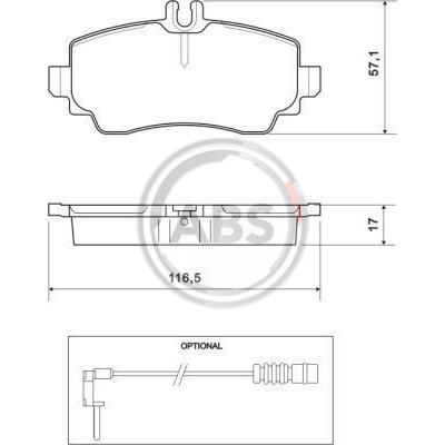 A.B.S. Sada brzdových platničiek kotúčovej brzdy 37078