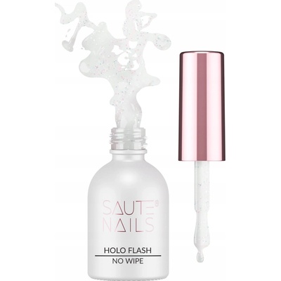 Saute Nails Hybridní Top Coat No Wipe s Holo Flash efektem 8ml