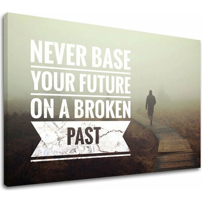 Motivačný obraz na stenu Never base your future_001 - 20x30 cm