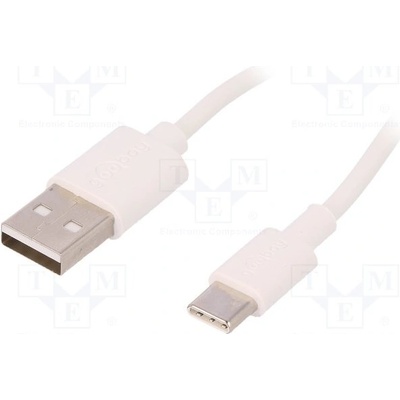 Goobay 59126 USB 2.0, USB 3.1, USB A vidlice, USB C vidlice, 0,5m, bílý
