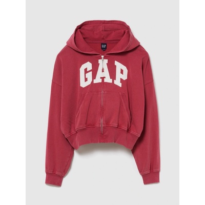 GAP Oversize mikina na zips s logom červená