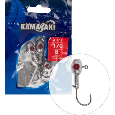 KAMASAKI JIGOVÁ HLAVA RED SHOT vel.1 8g 4 ks