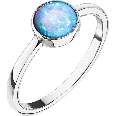 Pavona Stříbrný prsten se syntetickým opálem světle modrý kulatý 15001.3