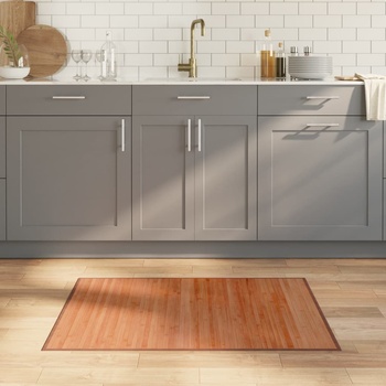 vidaXL Килим, правоъгълен, кафяв, 70x100 см, бамбук (376866)