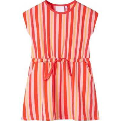 vidaXL Детска рокля с шнур, розово и червено, 104 (11355)