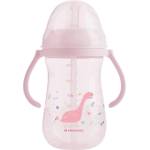 KikkaBoo Чаша със силиконовa сламка 300мл Dino World Pink (31302030076)