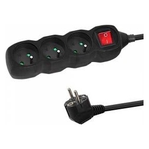 Esperanza power strip 3 sockets switch 3m black