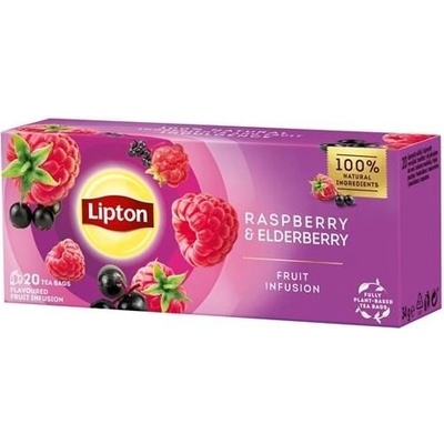 Lipton ovocný čaj Malina a černý bez 20 sáčků 34 g