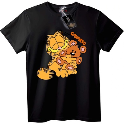 NOONEBRAND Тениска Garfield с Плюшена Мечка - XS, Black