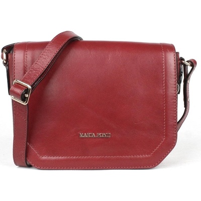 Marta Ponti luxusní dámská kožená crossbody kabelka no. 9 tmavěčervená