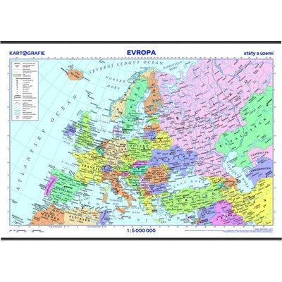 Evropa - nástěnná mapa Státy a území 1:5 000 000, 7. vydání