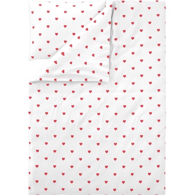 Livarno povlečení Renforcé bílá/červená 140x200 70x90