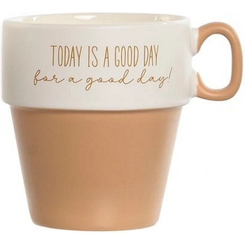 Item international Порцеланова чаша за кафе с надпис 285мл, светло кафява (2002)