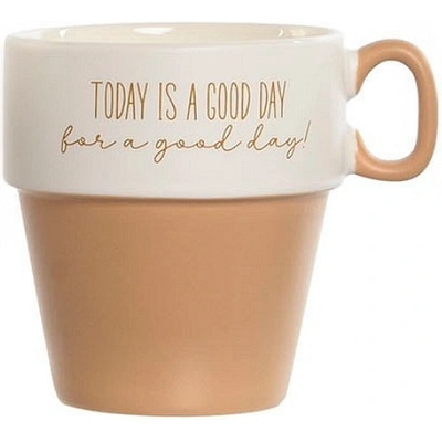 Item international Порцеланова чаша за кафе с надпис 285мл, светло кафява (2002)