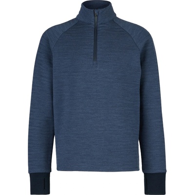 Stoic Детски вълнен пуловер Stoic Kid's MerinoFleece260 FlenSt. Half Zip Merino jumper - Dark Navy / Melange - размер 164 (EU) (704-5539-0116)