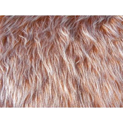 Umelá kožušina, tmavý karamel, 45 mm vlas metráž: min. 0,2 bm