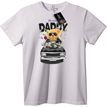 NOONEBRAND Тениска Богата Мечка в Кола - XL, White