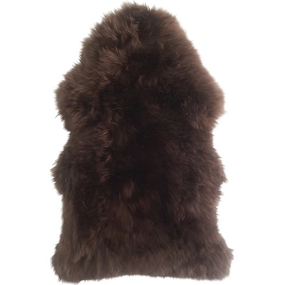 Dekoračná kožušina, pravá ovčia koža, 90 × 60 cm, tmavohnedá, 06-4-009-05