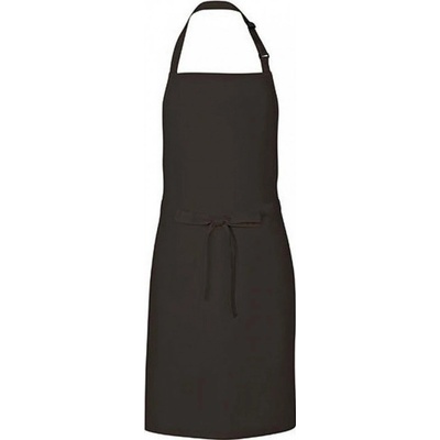 Link Kitchen Wear Univerzální keprová zástěra s laclem a nastavitelným páskem u krku Černá 72 x 85 cm X986