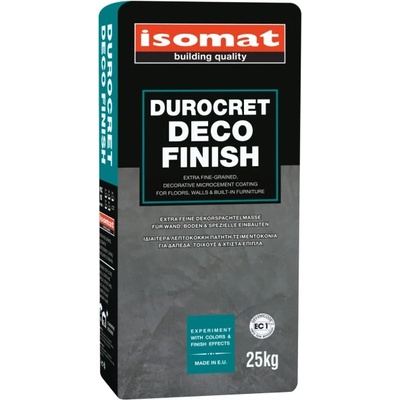 ISOMAT DUROCRET-DECO FINISH - Jemnozrnná, dekoratívna, mikrocementová stierka na podlahu a steny Farba: Biela, Hmotnosť: 25 kg
