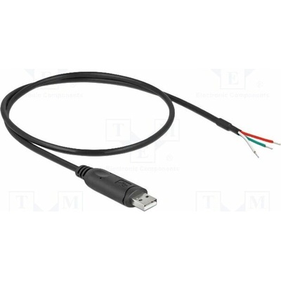 Delock 63497 USB 2.0 USB A vidlice zlacený 0,5m černý