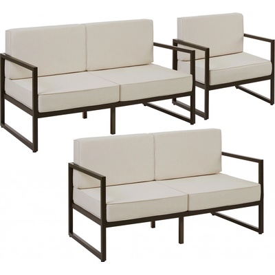 tectake 405819 zahradní sedací souprava comosa pro 5 osob, xxl-polstrování - hnědá/béžová