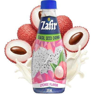 Kato Zafir Lychee Juice With Basil Seed 370 ml