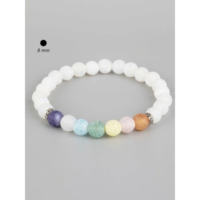 Prosperk Exkluzivní čakrový náramek z barevných korálků achátu vícebarevná S4685