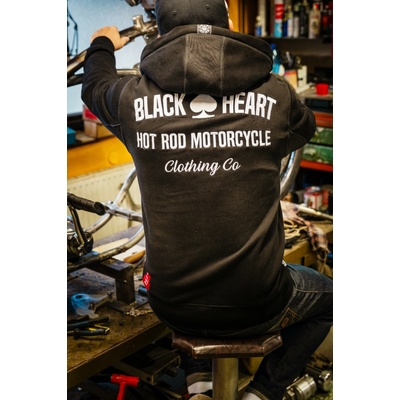 Zip BLACK HEART HOT ROD MOTORCYCLE Černá