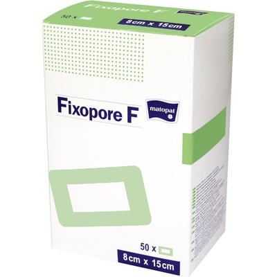 Matopat Fixopore F fóliová náplast s polštářkem 8 x 15 cm sterilní, 50 ks