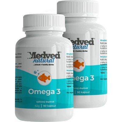 Medveď natural Omega 3 rybí olej 2 x 90 kapsúl