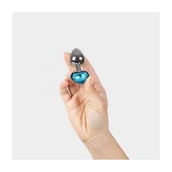 Secret Play SecretPlay Metal Plug Blue Heart Small 7cm - Aluminum Intimate Accessory