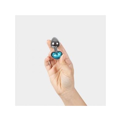 Secret Play SecretPlay Metal Plug Blue Heart Small 7cm - Aluminum Intimate Accessory