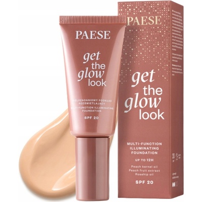 Paese Get The Glow Look Illuminating Foundation ľahký make-up s rozjasňujúcim účinkom SPF20 2N Sand Beige 30 ml