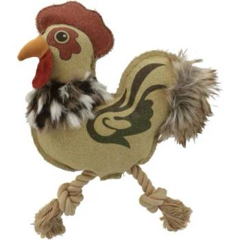 KERBL Rooster Karl - Играчка за кучета - Петел, плат и въже, 24 см, Германия - 80735