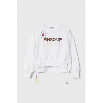 Pinko Up Детски суичър Pinko Up в бяло с апликация (S4PIJGSW180)