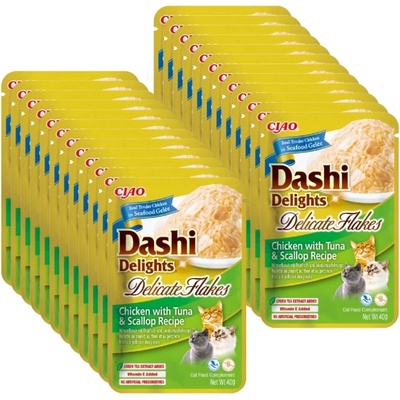 Dashi Delights Delicate Flakes Kuře s tuňákem a mušlemi 24 x 40 g