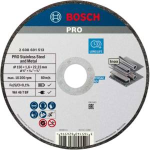 Bosch - Режещ диск за неръждаема стомана 150x22, 23 мм 2608601513 (2608601513)