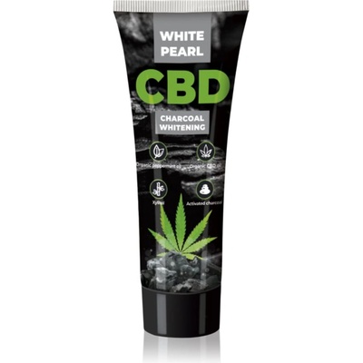 White pearl CBD Charcoal Whitening избелваща паста за зъби с активен въглен с конопено масло 75ml