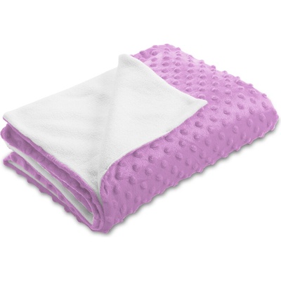 Biante Detská obojstranná deka Minky TOP 3D bodky Polar MKP 053 Fialová lila