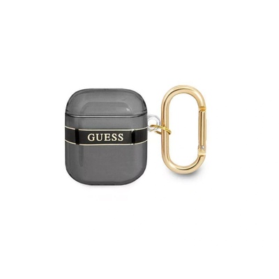 Guess Силиконов калъф Guess Strap Collection за Apple AirPods & Apple AirPods 2, Черен (GUA2HHTSK) (GUA2HHTSK)