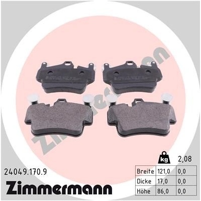 ZIMMERMANN Sada brzdových platničiek kotúčovej brzdy 240491709