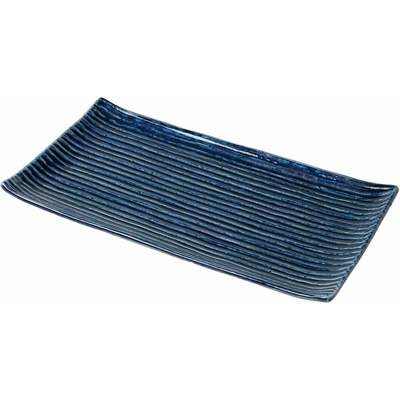 MIJ Servírovací tanier CONTOUR 24 x 15 cm modrá keramika