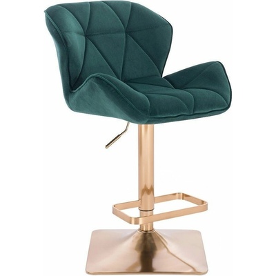 LuxuryForm Design Milano Velur na zlatej hranatej podstave zelená