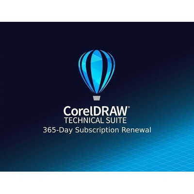 CorelDRAW Technical Suite 365 dní obnovení pronájmu licence Single EN DE FR ES BR IT CZ PL NL