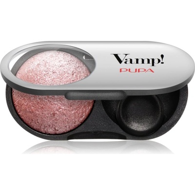 PUPA Vamp! Radiant Baked Eyeshadow дълготрайни сенки за очи с блясък цвят 105 Eden Rose - WET & DRY 1 гр