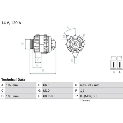 Generátor BOSCH 0 986 049 550 (0986049550)