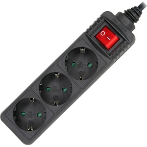 Xmart Разклонител с ключ Xmart GNB-03K, 3 гнезда, 1.5 м, Черен (7256)