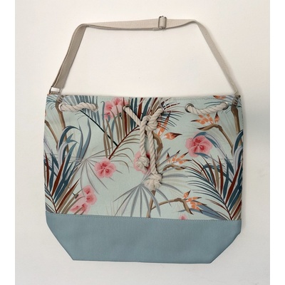 Koopman plážová taška palmové listy 54 x 44 x 18 cm máta