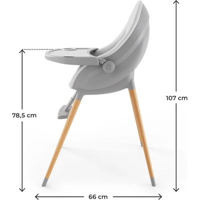 KinderKraft FINI UP столче за хранене GREY (KHFINIUPGRY0000)